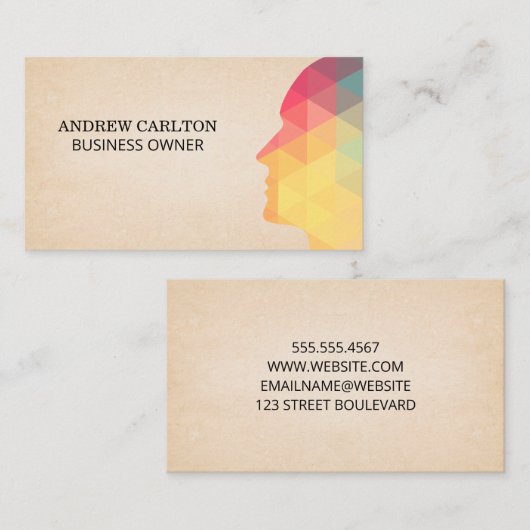 Geometrisch profiel Achtergrond papierstructuur Visitekaartje (Voorkant / Achterkant)