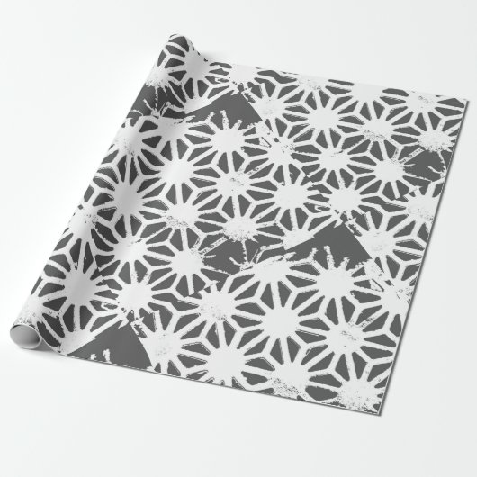 Geometrisch profiel van steenkoolgrijs cadeaupapier (Uitgerold)