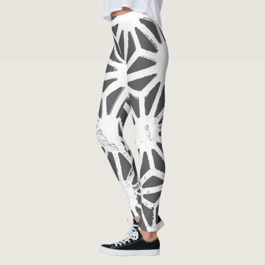 Geometrisch profiel van steenkoolgrijs leggings (Links)