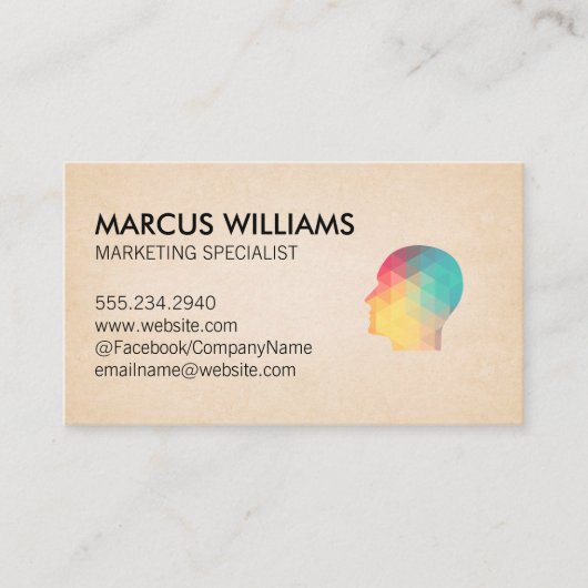 Geometrisch profiel visitekaartje (Voorkant)