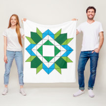 Geometrisch Quilt Star Mozaïek Patroon Blauw Groen