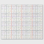 Geometrisch rasterpatroon met verspreide harten cadeaupapier (Vlak)