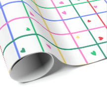 Geometrisch rasterpatroon met verspreide harten