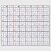 Geometrisch rasterpatroon met verspreide harten cadeaupapier (Vlak)