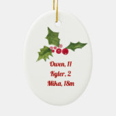 Geometrisch rendier Modern Holly Photo Ornament (Achterkant)