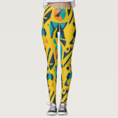 Geometrisch Retro Pop Art Pattern Leggings (Voorkant)