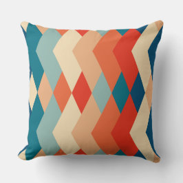 geometrisch retro-veelkleurig driehoekspatroon kussen