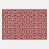 Geometrisch retroflowerpatroon inpakpapier vel (Voorkant 3)