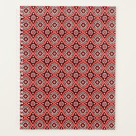 Geometrisch retroflowerpatroon planner