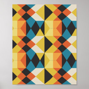 geometrisch retromozaïekpatroon poster