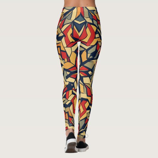 geometrisch retroontwerp leggings (Achterkant)