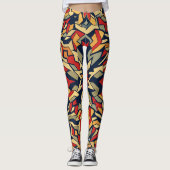 geometrisch retroontwerp leggings (Voorkant)
