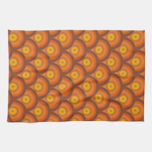 Geometrisch ringpatroon met stijl 70s theedoek (Horizontaal)