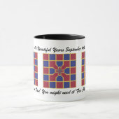 Geometrisch rondtrekkende Jubileum Roodmarine met  Mok (Midden)