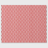 Geometrisch, rood en wit middencentraalvormig cadeaupapier (Vlak)