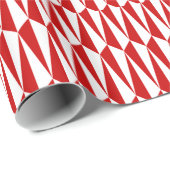 Geometrisch, rood en wit middencentraalvormig cadeaupapier (Rol Hoek)