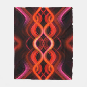 Geometrisch rood golvende lijnen ontwerp. fleece deken