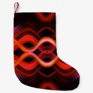 Geometrisch rood golvende lijnen ontwerp. kleine kerstsok