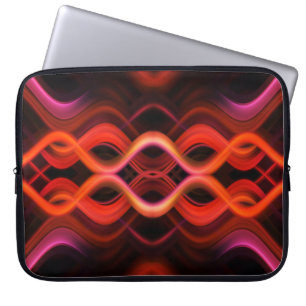 Geometrisch rood golvende lijnen ontwerp. laptop sleeve