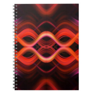 Geometrisch rood golvende lijnen ontwerp. notitieboek