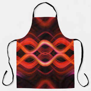 Geometrisch rood golvende lijnen ontwerp. schort