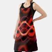 Geometrisch rood golvende lijnen ontwerp. schort (Insitu)