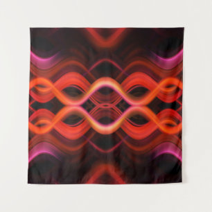 Geometrisch rood golvende lijnen ontwerp. wandkleed