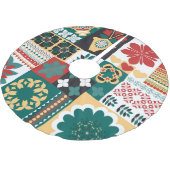 Geometrisch: rood groen Ornament. Kerstboom Rok (Gekanteld)