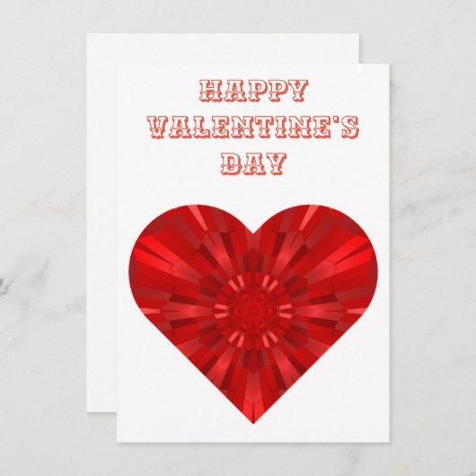 geometrisch rood hart feestdagenkaart (Voorkant / Achterkant)