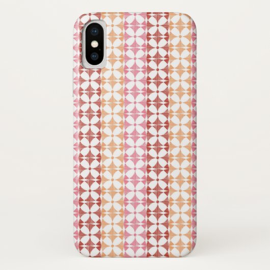 Geometrisch rood ikat strepenpatroon Case-Mate iPhone case (Achterkant)