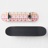 Geometrisch rood ikat strepenpatroon skateboard (Horizontaal)