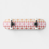 Geometrisch rood ikat strepenpatroon skateboard (Horizontaal)