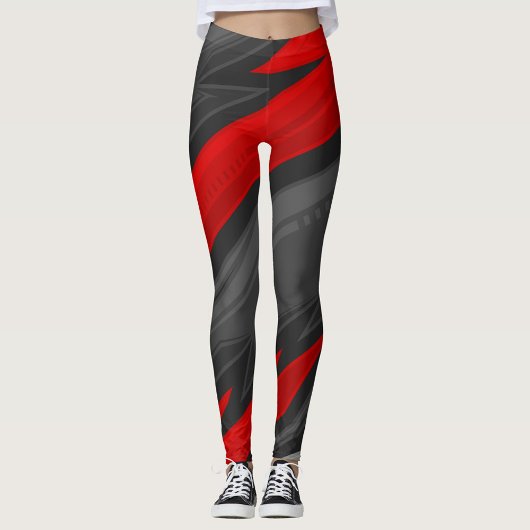 Geometrisch rood leggings