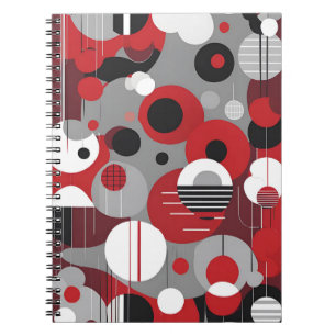 Geometrisch rood Notitieboek - gedurfde en moderne