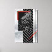 Geometrisch rood, zwart, grijs, moderne canvas kun afdruk (Voorkant)