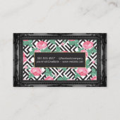 Geometrisch roos | Antiek zwarte grens Visitekaartje (Achterkant)