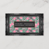 Geometrisch roos | Antiek zwarte grens Visitekaartje (Achterkant)