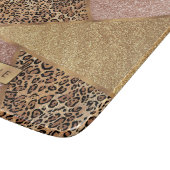 Geometrisch Roos Gold Blush Glitter Leopard Patroo Snijplank (Hoek)
