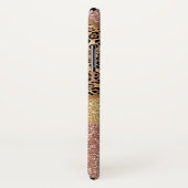 Geometrisch Roos Gold Blush Glitter Leopard Print Case-Mate iPhone Case (Achterkant / rechts)