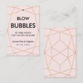 Geometrisch Roos Gold Bubble Wand Label | Aangepas (Voorkant / Achterkant)