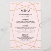 Geometrisch Roos Gold Dinner Menu | Aangepaste kle (Voorkant)