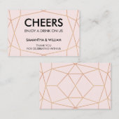 Geometrisch Roos Gold Drink Ticket | Aangepaste kl (Voorkant / Achterkant)