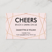 Geometrisch Roos Gold Drink Ticket | Aangepaste kl (Voorkant)