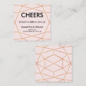 Geometrisch Roos Gold Drink Ticket | Aangepaste kl (Voorkant / Achterkant)