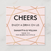 Geometrisch Roos Gold Drink Ticket | Aangepaste kl (Voorkant)