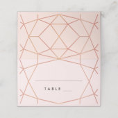 Geometrisch Roos Gold Escort Kaart | Aangepaste kl Plaatskaartje (Buitenkant ongevouwen)