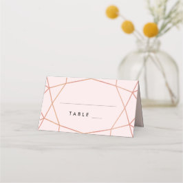 Geometrisch Roos Gold Escort Kaart | Aangepaste kl Plaatskaartje