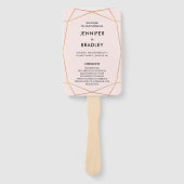 Geometrisch Roos Gold Fan huwelijksprogramma Handwaaier (Voorkant)