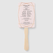 Geometrisch Roos Gold Fan huwelijksprogramma Handwaaier (Achterkant)