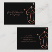 Geometrisch Roos Gold Foil Zwart Visitekaartje (Voorkant / Achterkant)